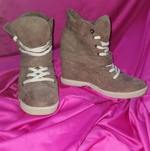 Sneaker Wedge Ankle Booties/ Boots With Heel